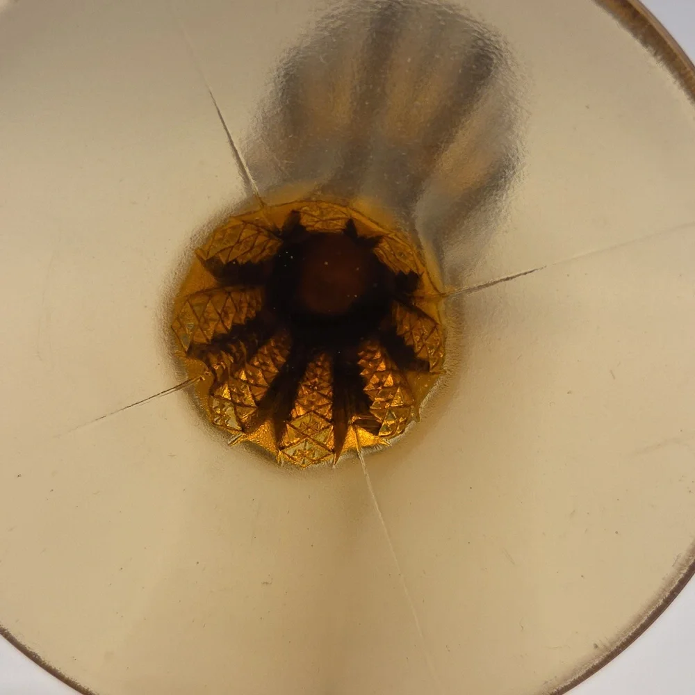 Duncan And Miller Amber Zipper Vase. Vintage